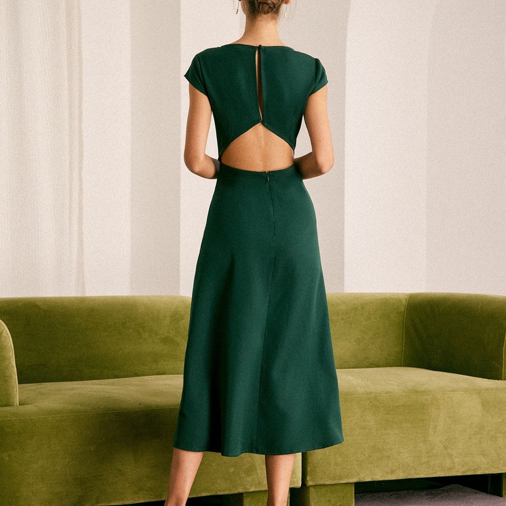RIHOAS Forest Green Midi Dress - Picture 3 of 3